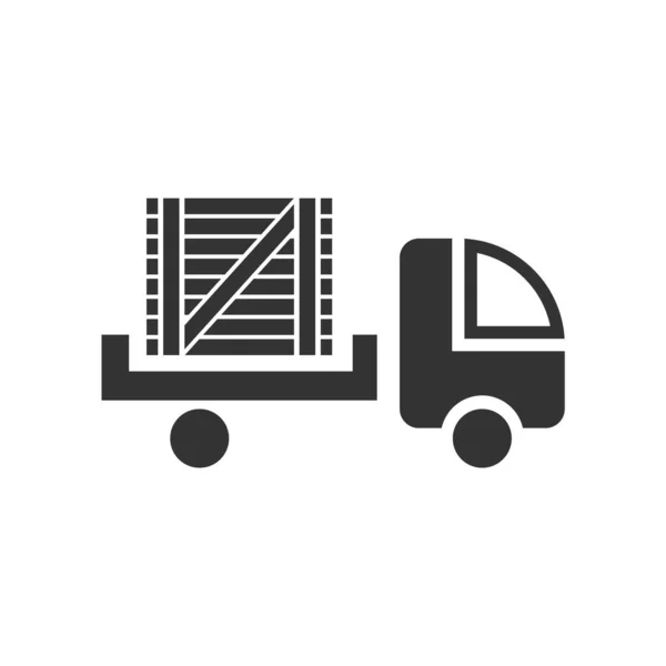 Ikona Ciężarówki Pudełkiem Transport Ładunków Dostawa Dużych Zamówień Usługi Przemieszczania — Wektor stockowy