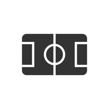 Bir futbol sahasının vektör simgesi. Stadyumun düz, basit bir resmi..