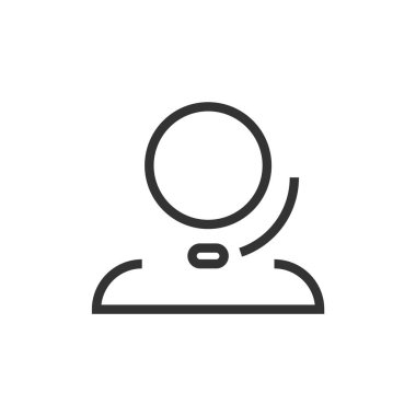 Kulaklık takan birinin simgesi. Destek servisi, yardım hattı ve sıklıkla sorulan sorular.