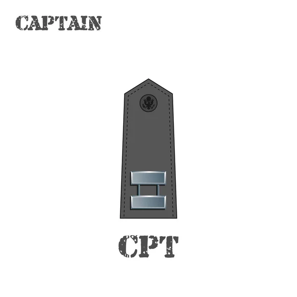 Realistyczna Ikona Wektora Szewrona Kapitana Armii Stanów Zjednoczonych Opis Skrócona — Wektor stockowy