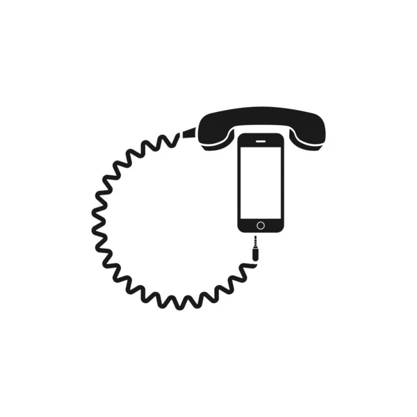 Realistic Vector Icon Phone Connects Mobile Phone Flat Design — Stock Vector