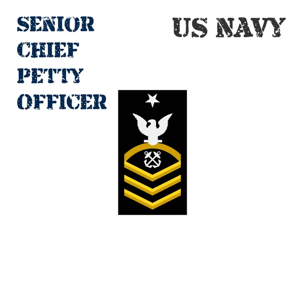 Realistic Vector Icon Armband Chevron Senior Chief Petty Officer Navy — Stock Vector