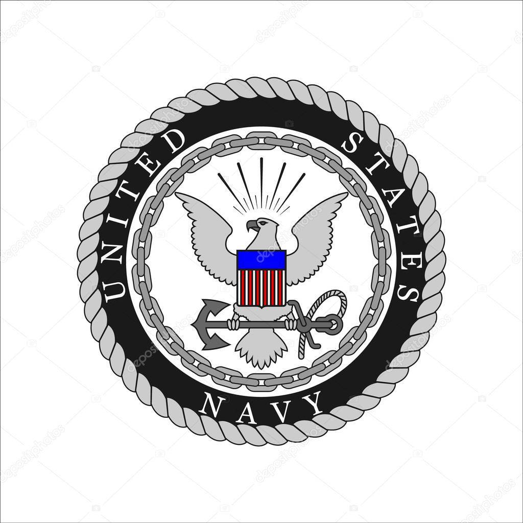 Realistic vector logo of the US Navy.