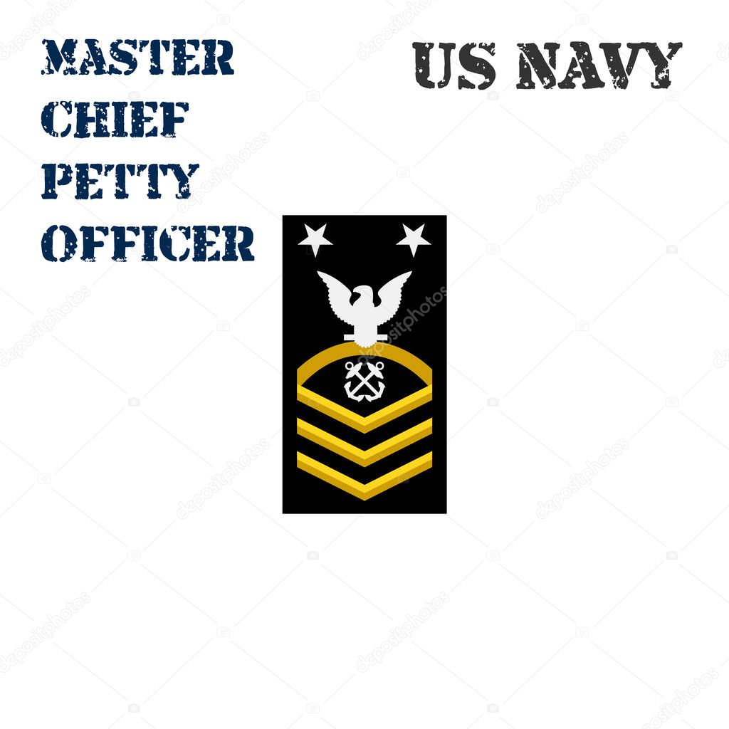 Realistic vector icon of the armband chevron of the Master Chief Petty Officer of the US Navy.