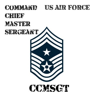 Amerikan Hava Kuvvetleri Komuta Başçavuşunun kol bandının gerçekçi vektör rozeti..