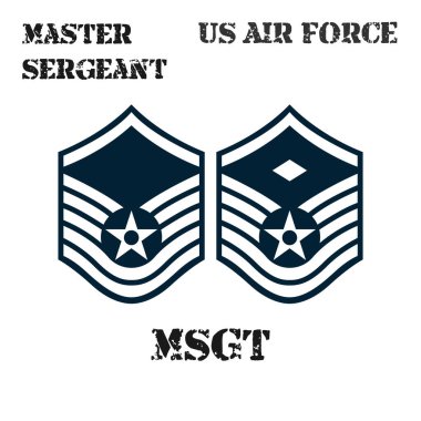 Amerikan Hava Kuvvetleri Başçavuşunun kol bandının gerçekçi vektör rozeti..