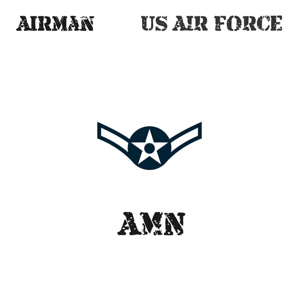 Realistic Vector Badge Armband Chevron Airman Air Force — Stock Vector