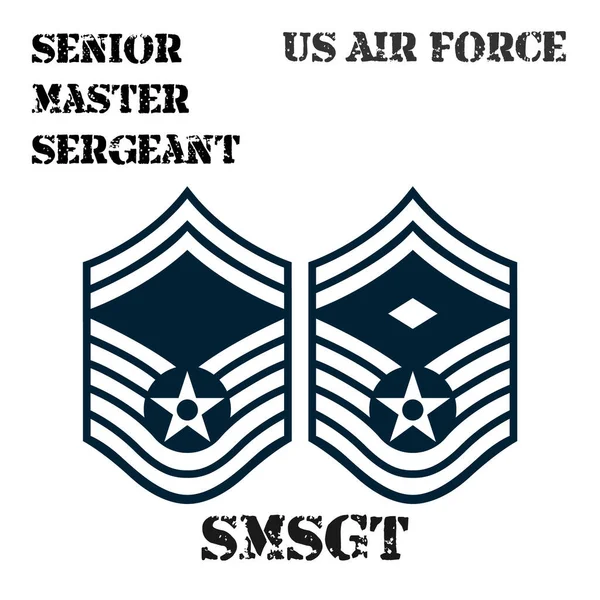 Realistic Vector Badge Armband Chevron Senior Master Sergeant Air Force — Stock Vector
