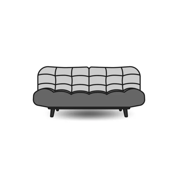 Vector Sofa Symbol Grau Mit Schatten Möbelverkauf — Stockvektor