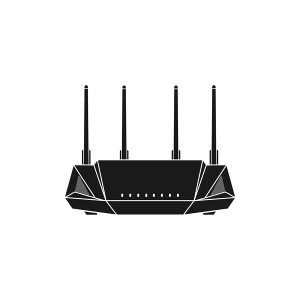 Icono Vectorial Realista Router Con Cuatro Antenas Internet Inalámbrico — Archivo Imágenes Vectoriales