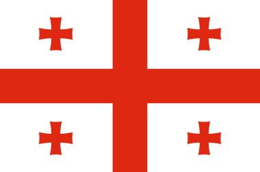 Gürcistan 'ın gerçekçi vektör bayrağı. Seyahat acenteleri, tarih kitapları ve atlaslar için kullanılır. Avrupa ve Asya, seyahat.