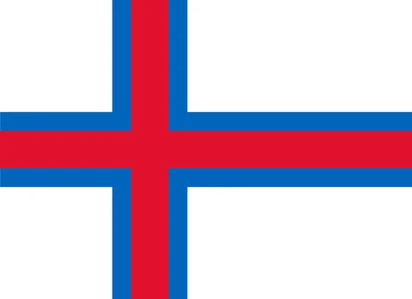 Realistic Vector Flag Faroe Islands Autonomous Region Group Islands North — Stock Vector