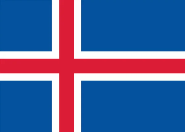 アイスランドの現実的なベクトルフラグ 旅行代理店 歴史書 およびアトラスに使用されます ヨーロッパ旅行 — ストックベクタ