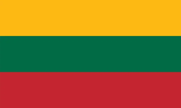 Realistická Vektorová Vlajka Litvy Používá Pro Cestovní Kanceláře Historické Knihy — Stockový vektor