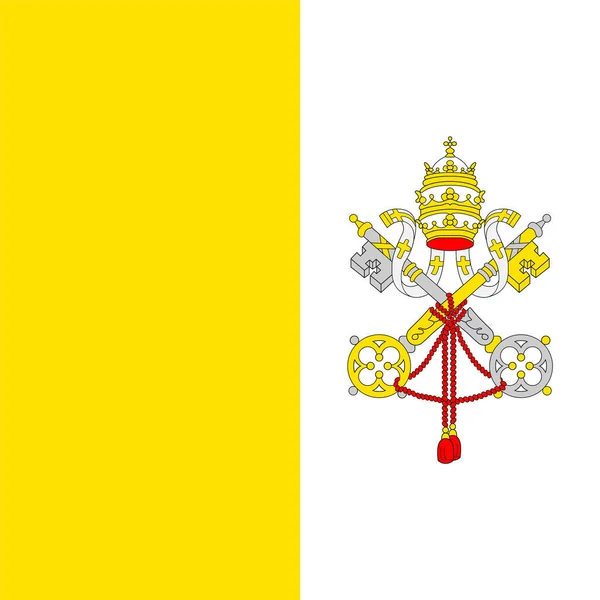 Vector Realista Bandera Del Vaticano Territorio Soberano Auxiliar Santa Sede — Vector de stock