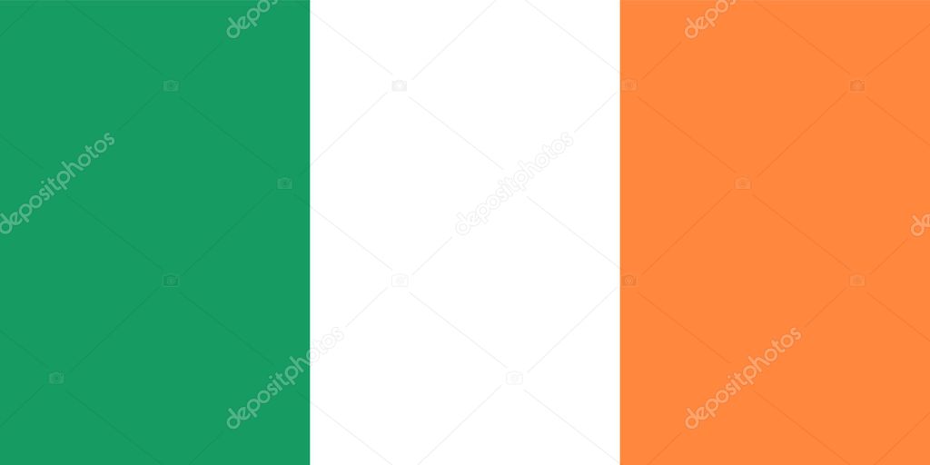 Realistic vector flag of Ireland. Used for travel agencies, history books, and atlases. Europe, travel.