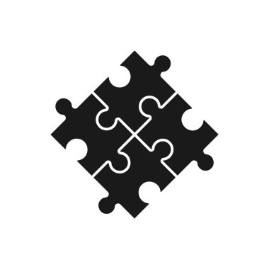 Beyaz arkaplan üzerine istiflenmiş dört bulmacanın vektör simgesi.