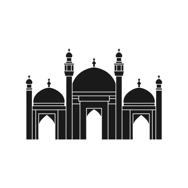 Vector Icoon Van Een Moskee Met Minaretten Een Witte Achtergrond — Stockvector