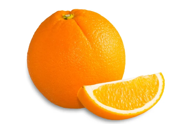 신선한 익은 오렌지 슬라이스에 고립 된 화이트 — 스톡 사진