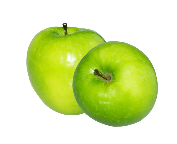 Fresh Green apples Isolated on white — Stock Photo, Image