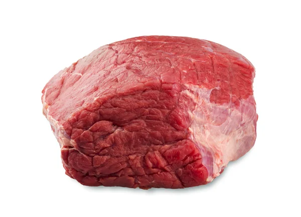 Fresh beef slab isolated on white Stock Photo