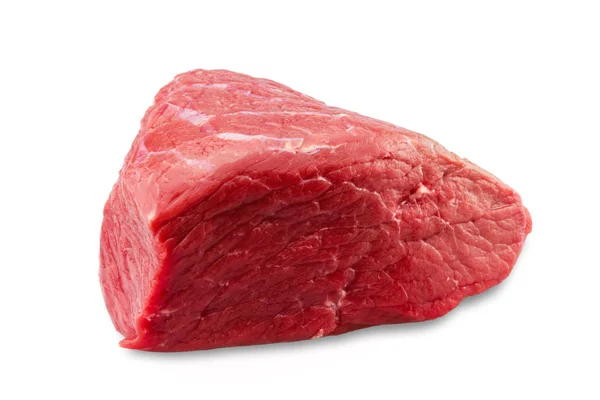 Laje de carne fresca isolada sobre branco Fotografia De Stock