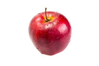 Beyaz arkaplanda kırmızı taze elma izole edildi