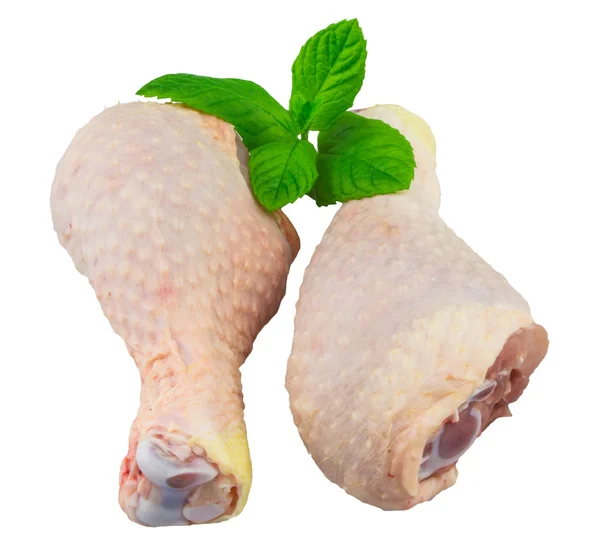 Gambe di pollo ruspanti su sfondo bianco — Foto Stock