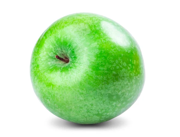 Beyaz arka plan üzerinde izole yeşil elma. Diyet taze meyve ile — Stok fotoğraf