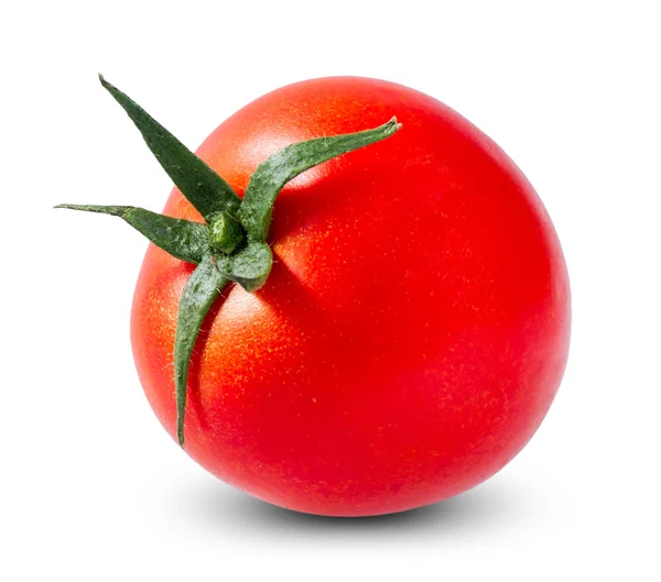 Une tomate rouge fraîche isolée sur fond blanc — Photo