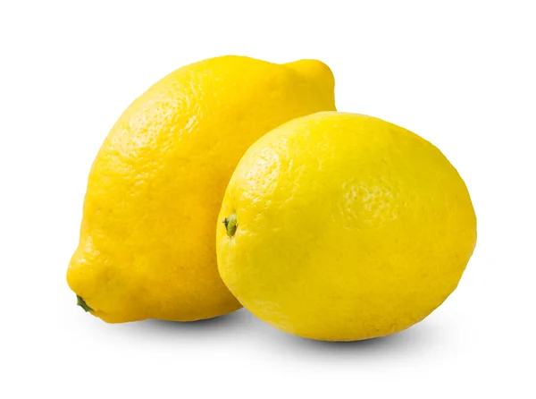 Limón amarillo fresco, Limones ricos en vitamina C bruja aislado en tocino blanco — Foto de Stock