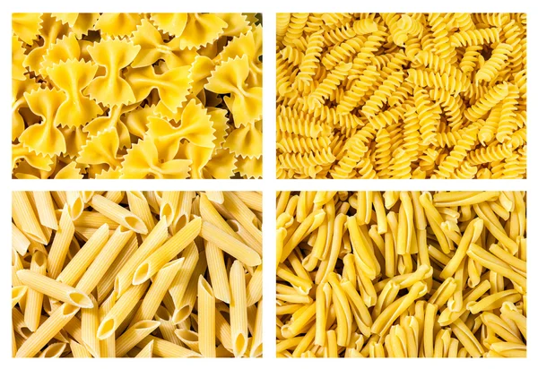Set di raccolta pasta italiana, texture di sfondo — Foto Stock
