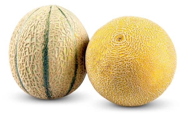 Rijp meloen meloen, Galia geïsoleerd op witte achtergrond — Stockfoto
