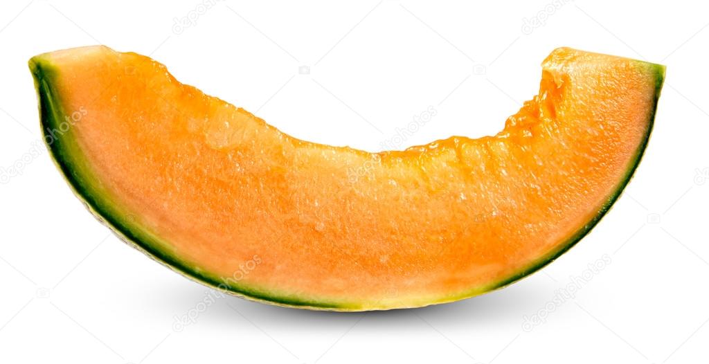 Ripe Melon Cantaloupe slices isolated on white background Stock Photo by  ©funandrejs@gmail.com 80430294
