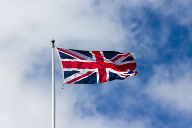 The Old British flag waving in the wind