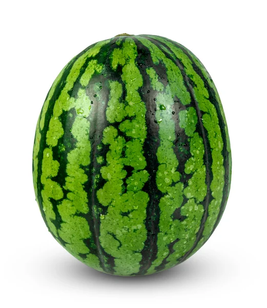Fresh Whole Green Watermelon. isolated on white background. — Stockfoto