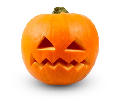 korkutucu jack o fener halloween balkabağı beyaz zemin üzerine izole.