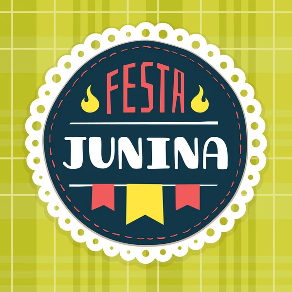 Festa Junina, insignia del festival brasileño de junio — Archivo Imágenes Vectoriales