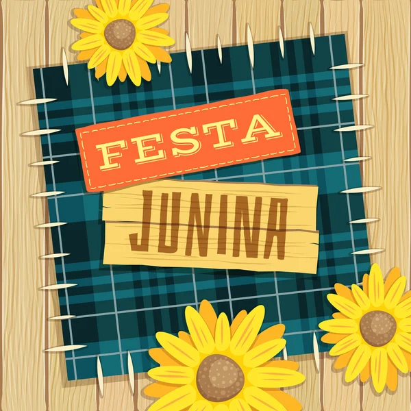 Festa junina, brasilianisches Juni-Fest-Thema — Stockvektor