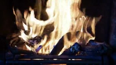 Kükreyen kütük yangınının kısa yüksek çözünürlüklü videosu 