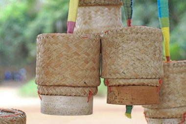 Bambu ahşap pirinç kutusu yapışkan pirinç için 