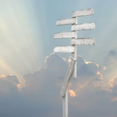 ahşap yön işareti metin için boş alanlar ile