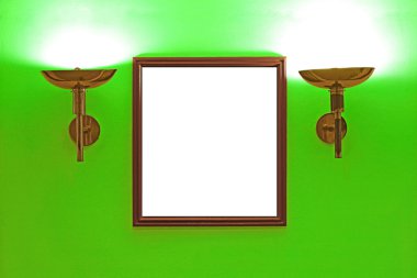 boş resim çerçevelerini aydınlatma duvar üzerinde