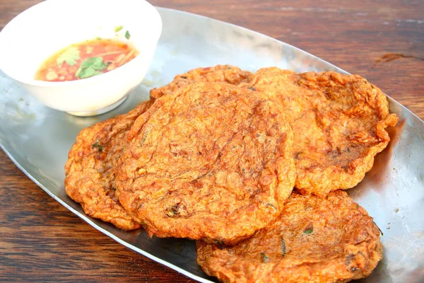 Thai Food Fried Fish Paste Balls Deep Fried Fish Patty — Stock Photo, Image