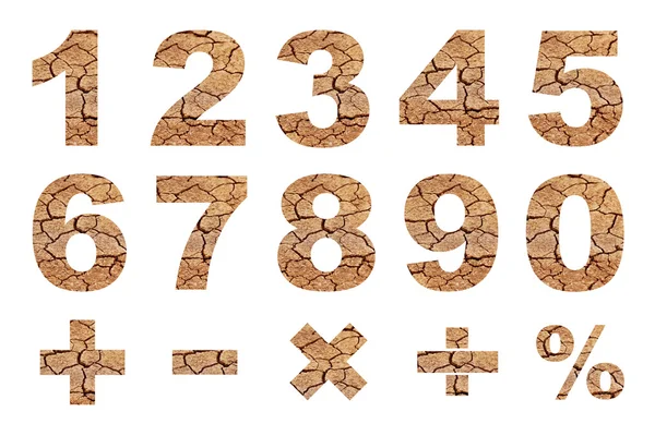 One to zero numbers and basic mathematical symbols — Stock Photo, Image