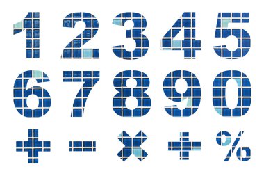 bir sıfır sayıları ve temel matematiksel semboller