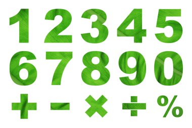 bir sıfır sayıları ve temel matematiksel semboller