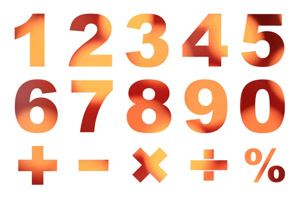 One to zero numbers and basic mathematical symbols — Stock Photo, Image