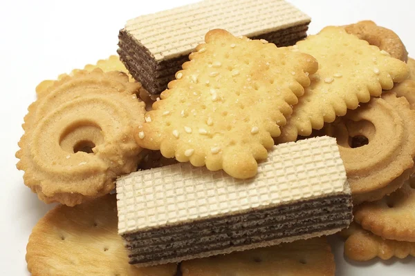 Biscoito waffles e biscoito — Fotografia de Stock