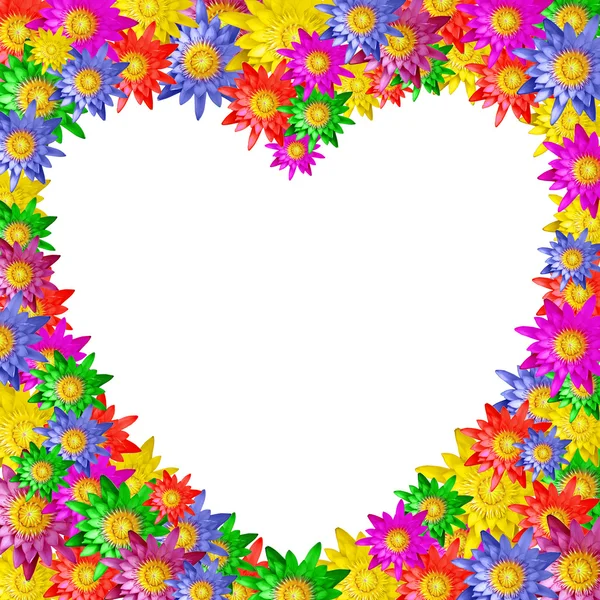Szív alakú, színes lótuszvirág — Stock Fotó